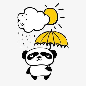 卡通可爱线条小动物装饰设计小熊