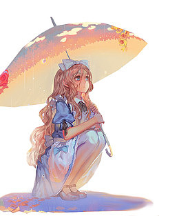 撑伞的女孩