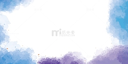 水彩手绘蓝天白云边框
