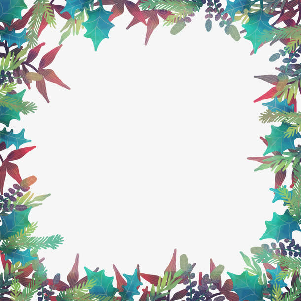 矢量手绘植物边框