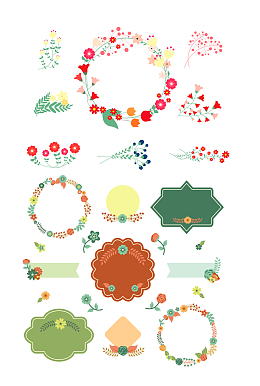 水彩花边框