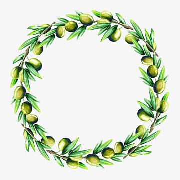 卡通圆形橄榄枝花环图标设计免抠(1024x1024)png简约黑色橄榄枝花环