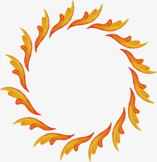 橘色水彩翅膀边框免抠素材免费下载_觅元素51yuansu.com