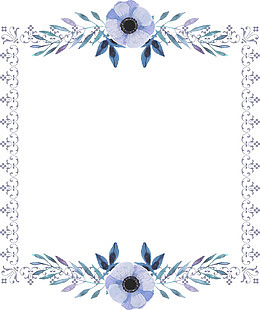蓝色水彩花