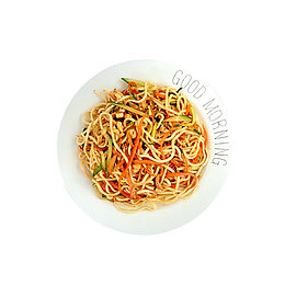 胡萝卜丝鸡丝凉面食品餐饮