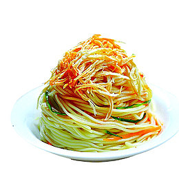 榨菜丝黄瓜鸡丝凉面食品餐饮
