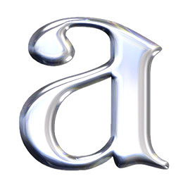 银色金属英文字母a