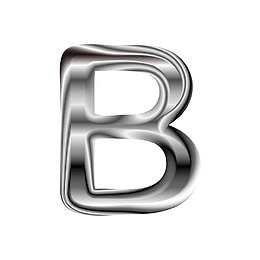 银色立体金属质感英文字母B