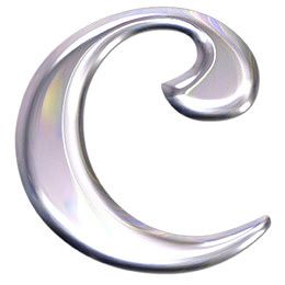 银色金属英文字母c