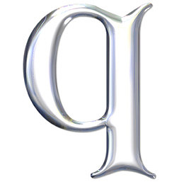 银色金属英文字母q