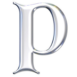 银色金属英文字母p