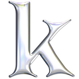 银色金属英文字母k