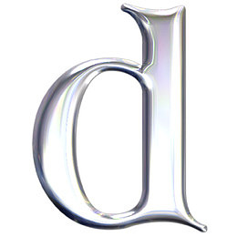 银色金属英文字母d