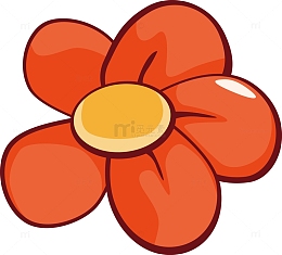 大红花矢量图一支红花