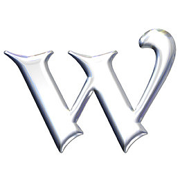 银色金属英文字母w