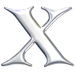 银色金属英文字母X