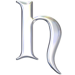 银色金属英文字母h
