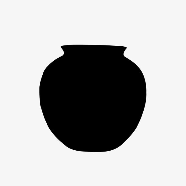 大肚子花瓶剪影
