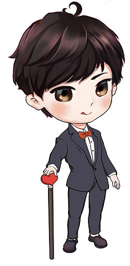 坏男孩爱心爱心拐杖蝴蝶结形象