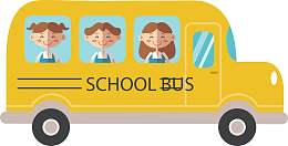 坐在校车的孩子