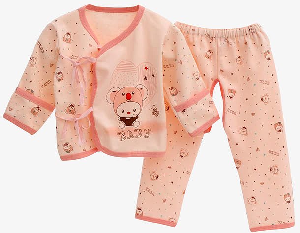 女童粉色长袖和尚服婴儿内衣套装