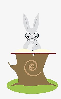 动物看书pngpng卡通兔子读书pngpng矢量图看书的棕色兔子aipngpng小