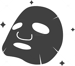 卡通手绘美容产品黑面膜