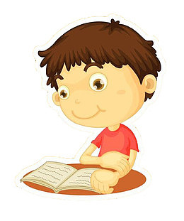 努力学习的小男孩