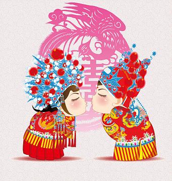 就是年背景bannerpsdpng卡通穆桂英png结婚小人png降落伞红包png舞