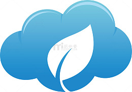 蓝色叶子矢量云朵素材图