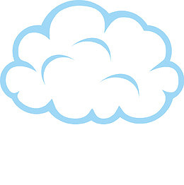 卡通蓝色云朵矢量图