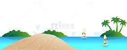 热带海滩风光矢量