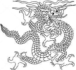 矢量图中国风龙纹样