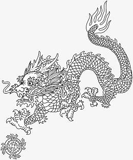 黑白龙矢量图