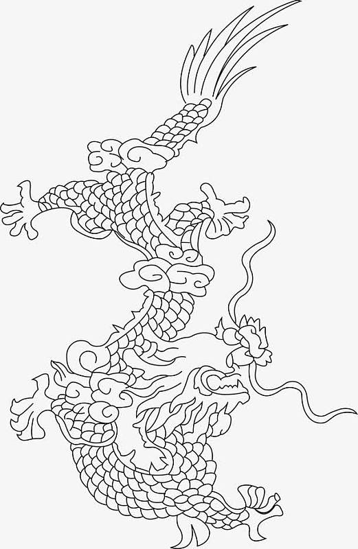 图案龙凤底纹矢量png画画手绘图案龙凤底纹矢量png中国传统装饰图案pn