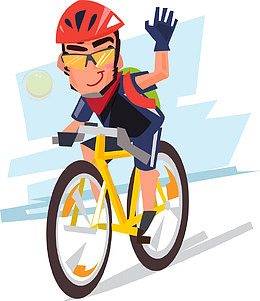 骑自行车旅行的男子