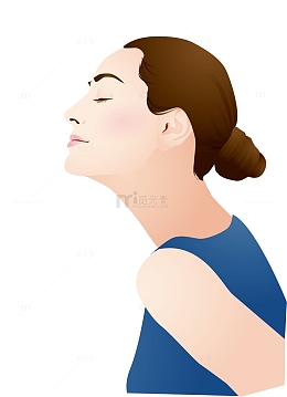 人物矢量插图女孩侧脸