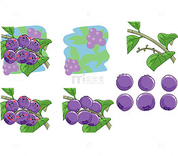 卡通画类的熊果苷蓝莓素材