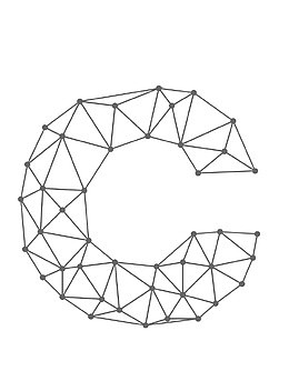 科技线条连接字母C