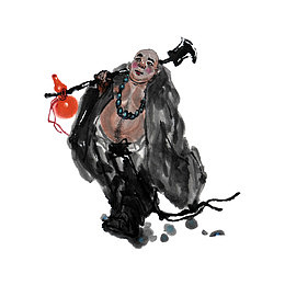 水墨插画鲁智深