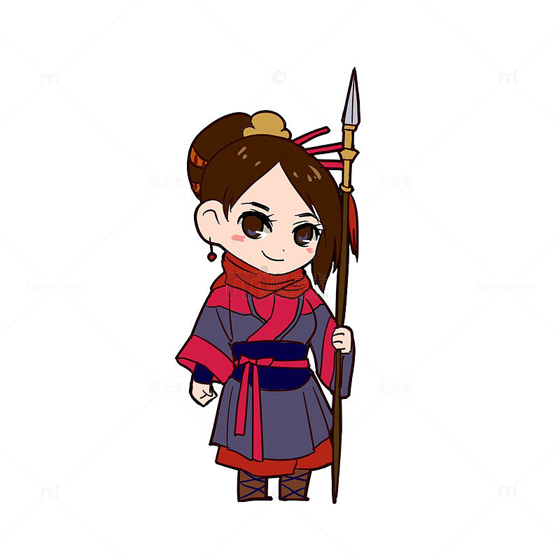卡通水浒人物一丈青扈三娘
