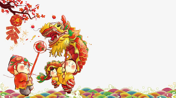 欢庆春节狂欢矢量图