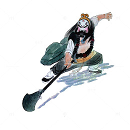 中国风水墨脸谱鲁智深