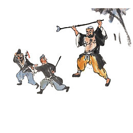 水墨插画鲁智深