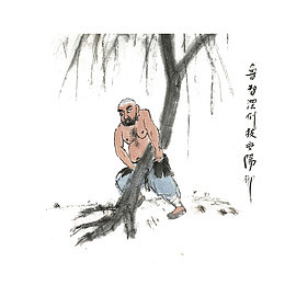 中国风插画鲁智深倒拔垂杨柳