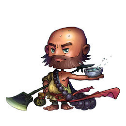 卡通鲁智深喝酒