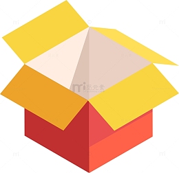 打开的红色纸盒子