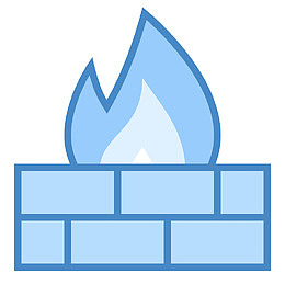 蓝色网络防火墙图标logo