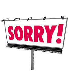 简约的道歉竖牌示意图PNG