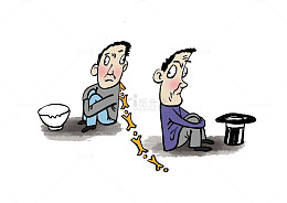漫画风格贫困的乞讨者